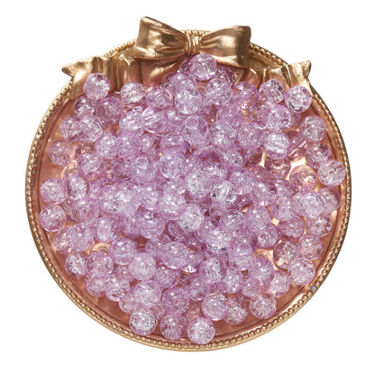 Crackle Round Glass Beads 8mm Colored Hole 1.3mm 50pcs 19