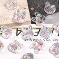 Transparent Bow Bunny Acrylic Beads 18mm 26mm Iridescent Glossy 50pcs 6