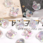 Transparent Bow Bunny Acrylic Beads 18mm 26mm Iridescent Glossy 50pcs 6