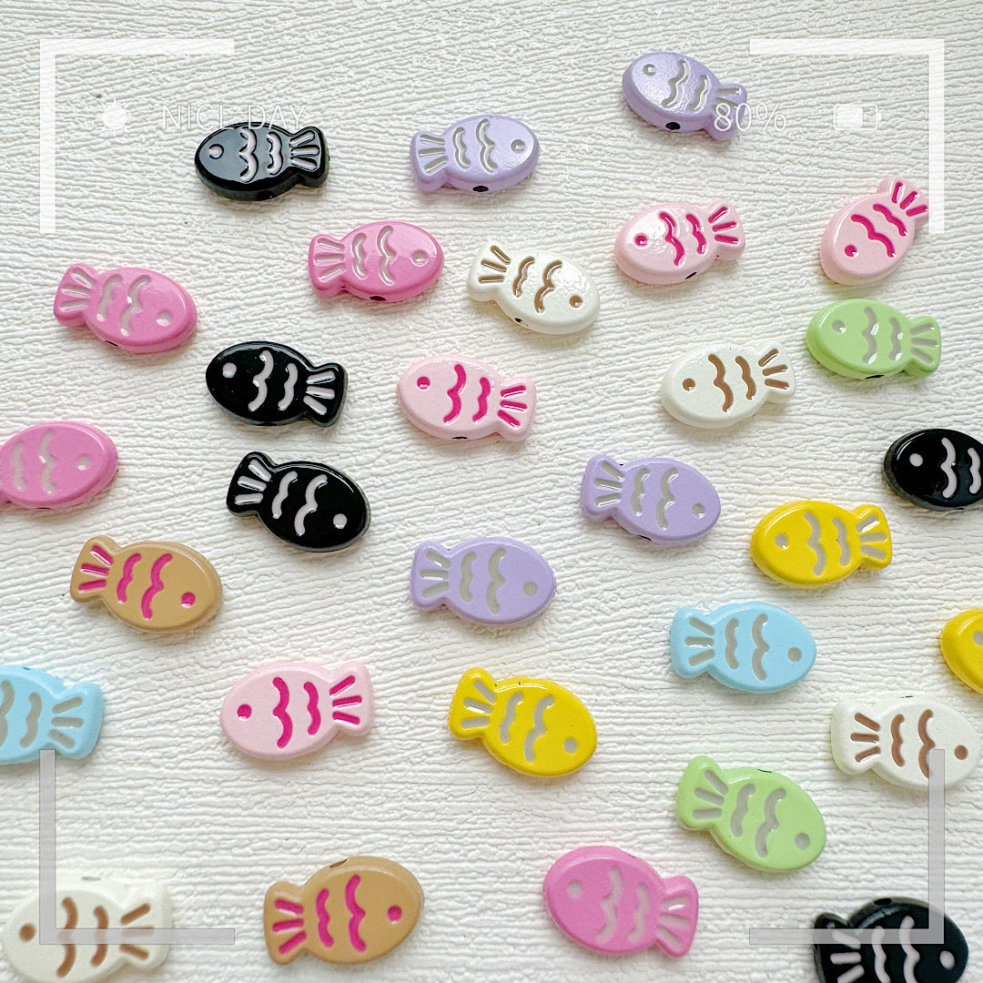 Fish Metal Beads 13mm Baking Painted Biscuit Style 20pcs 2