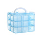Clear Plastic Storage Organizer Box 3-Layers 18 Compartments 15cm 1pc 9