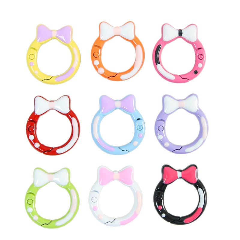 Zinc Alloy Bow Trigger Keyrings 27mm Baking Painted 6pcs 4