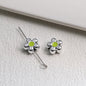 Silver Cherry Blossom Acrylic Beads 12mm Enamel 50pcs 8
