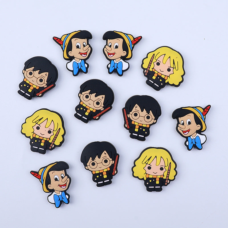 Silicone Focal Beads Anime Harry Potter Characters Holding Wands 20pcs 2