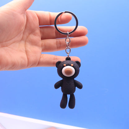 Silicone Bear Keychain Long Leg Colorful Soft Playful Snout 11