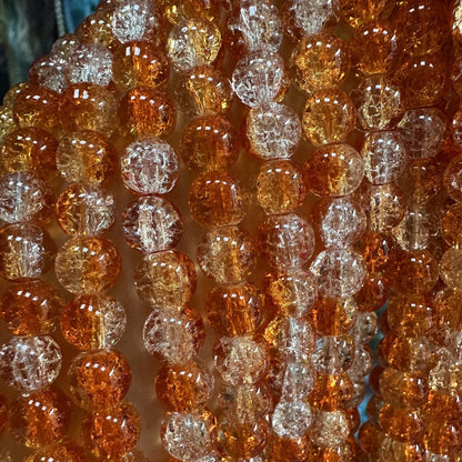 Crackle Glass Beads Round 8mm Dual Color Explosion 10 Strands 24