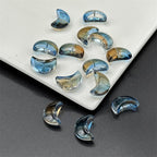Moon Crescent Transparent Glass Beads 9x14mm Pastel Mixed 100pcs 9