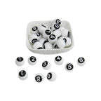 15mm Silicone Letter Beads Number Printed 0 to 9 50pcs 3