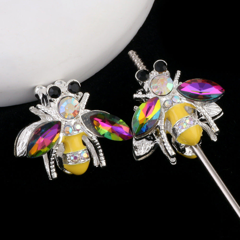 Fancy Bee Alloy Rhinestone Beads 20mm Paved Sparkle 2pcs 10