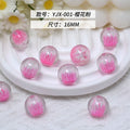 Clear Tulip Resin Beads 16mm Round Translucent Sparkle 10pcs 7