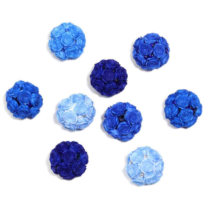 Floral Bubblegum Beads 21mm Fancy Rose Cluster Polymer Clay 10pcs 6