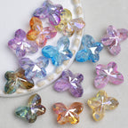 Faceted Butterfly Acrylic Beads 15-20mm Crystal Mixed 10pcs