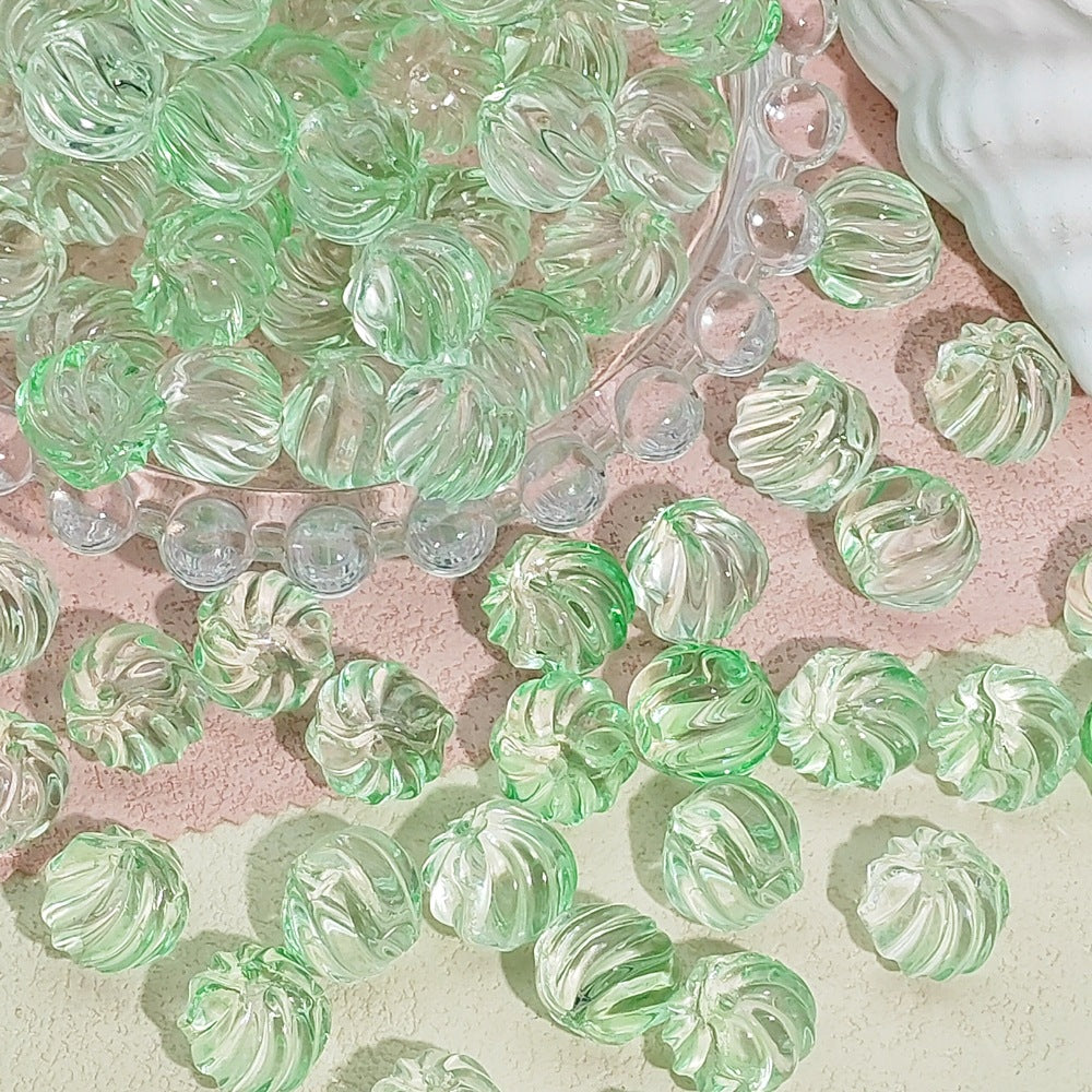 Swirl Striped Round Glass Beads 13mm Pastel Mixed Colors 50pcs 3