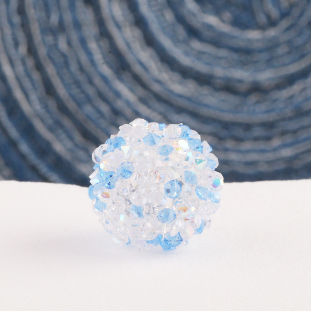 Rhinestone Round Clay Beads 16mm Glittering Epoxy Polymer 10pcs 9