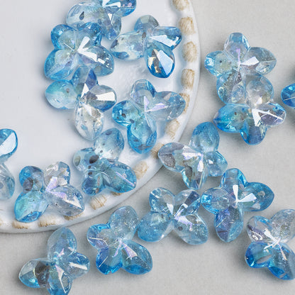 Faceted Butterfly Acrylic Beads 15-20mm Crystal Mixed 10pcs 13