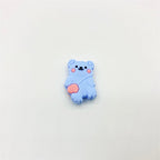 Backpack Bear Silicone Focal Beads Wholesale, Heart Ears Pastel Colors