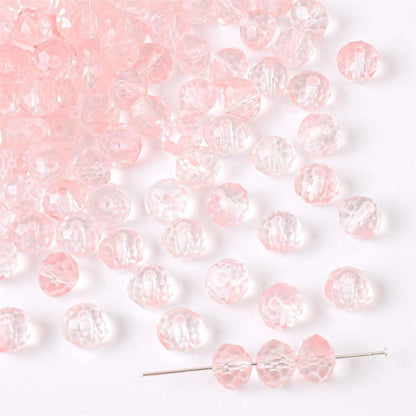 Czech Glass Beads Faceted 7 8mm Gradient Pastel Colors 50pcs 8