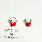3D Cartoon Character Metal Beads Big Hole Hand Painted Alloy 10pcs 4