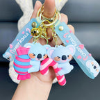 Resin Cartoon Koala Couple Keychain Candy Charm with Bells 2