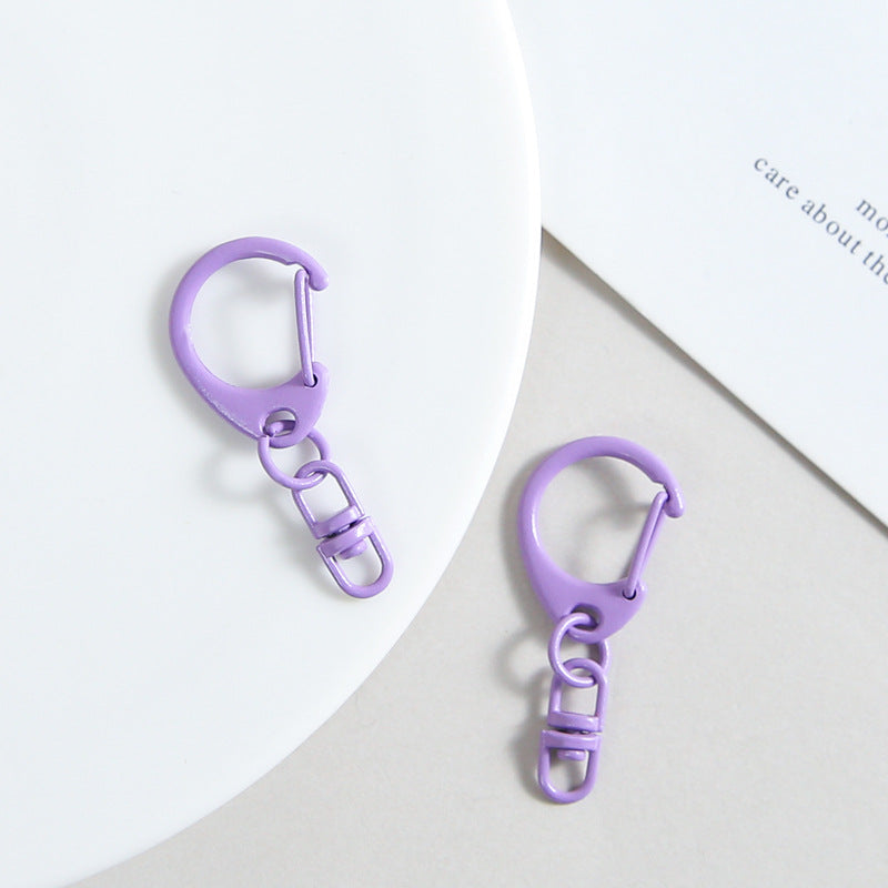 Zinc Alloy D Shaped Colorful Buckle Keychain Clasps 20pcs 38mm 14