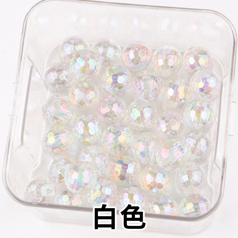 Iridescent Faceted Acrylic Beads 16mm Colorful Mixed 50pcs 6