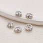 Rhinestone Brass Ripple Spacer Beads 4-10mm 100pcs 6