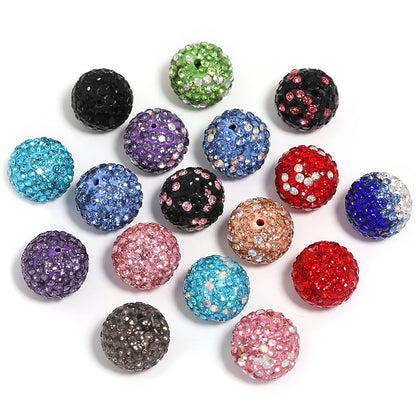 Clay Ball Rhinestone Beads 16mm Mixed Solid and AB Colors 20pcs