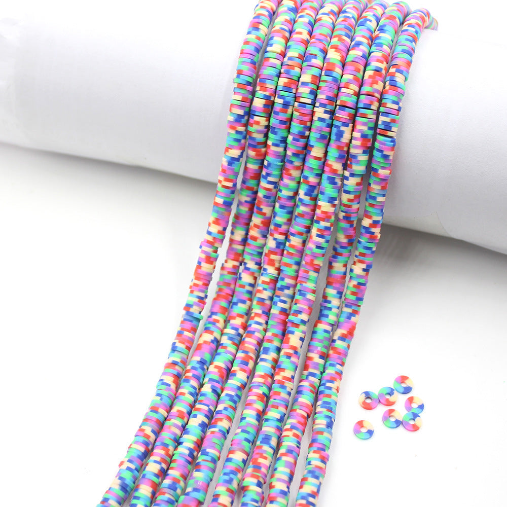 Flat Clay Beads 6mm Colorful Matte Polymer Spacer 10 Strands 17