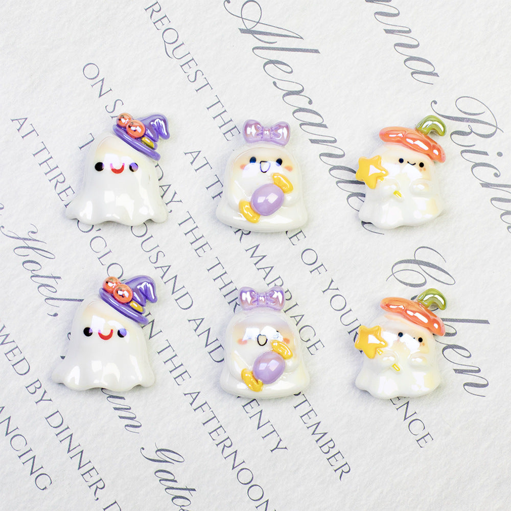 Plating Halloween Elf Resin Beads Glossy Detailed Charms 20pcs 3