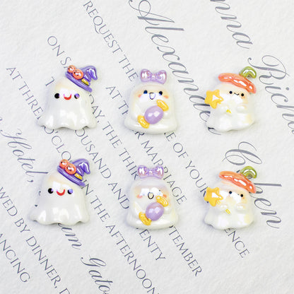 Plating Halloween Elf Resin Beads Glossy Detailed Charms 20pcs 3