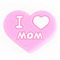 Love Heart Silicone Beads Printed Design 20pcs 9