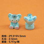 Plating 3D Animal Resin Beads Charming Glossy Disney Series 10pcs 6