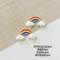Painted Rainbow and Swing Plate Metal Beads 43mm 28mm Baking Finish 10pcs 5