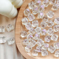 Vintage Lion-Like Glass Beads 12mm Pastel Etched Design 30pcs 6