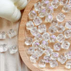 Vintage Lion-Like Glass Beads 12mm Pastel Etched Design 30pcs 6
