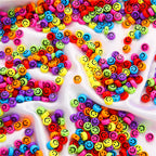 Smiling Face Flat Acrylic Beads 7x4mm Colorful Mixed 200pcs 3