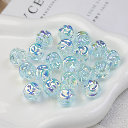 Transparent Twist Acrylic Beads 15mm 16mm Plated Assorted 20pcs 9