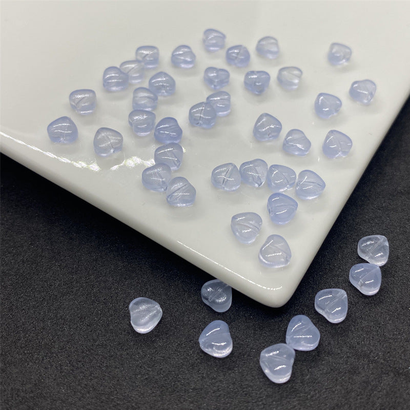 Czech Glass Beads Small Heart 6mm Peach Color 100pcs 16