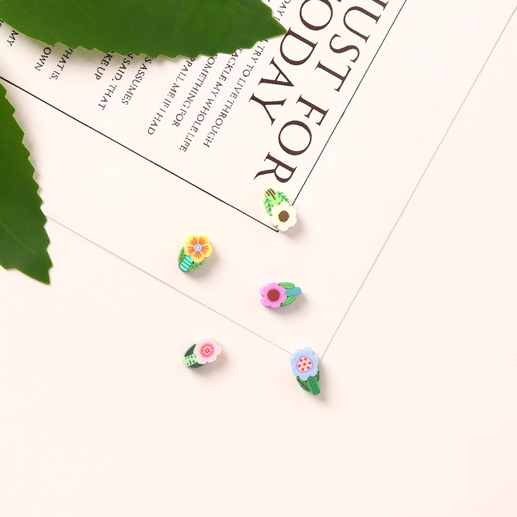 Flower Clay Beads 11mm Colored Pastel Polymer 100pcs 3