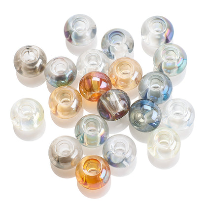 Glass Smooth Spacer Beads 8mm 10mm Large Hole Electroplated 50pcs