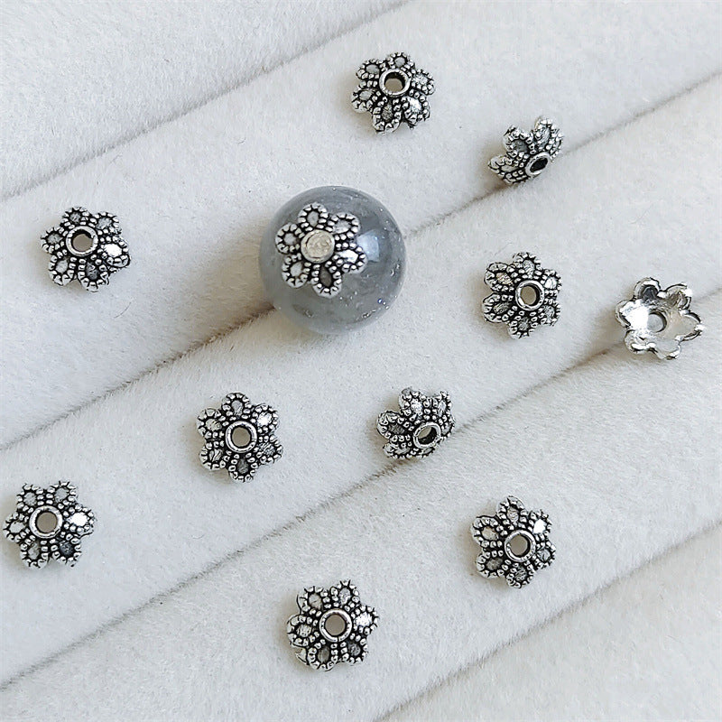 Alloy Flower Bead Caps 5.5 8mm Vintage Six Petal Tibetan 100pcs 3