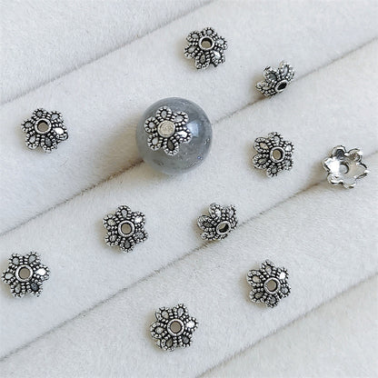 Alloy Flower Bead Caps 5.5 8mm Vintage Six Petal Tibetan 100pcs 3
