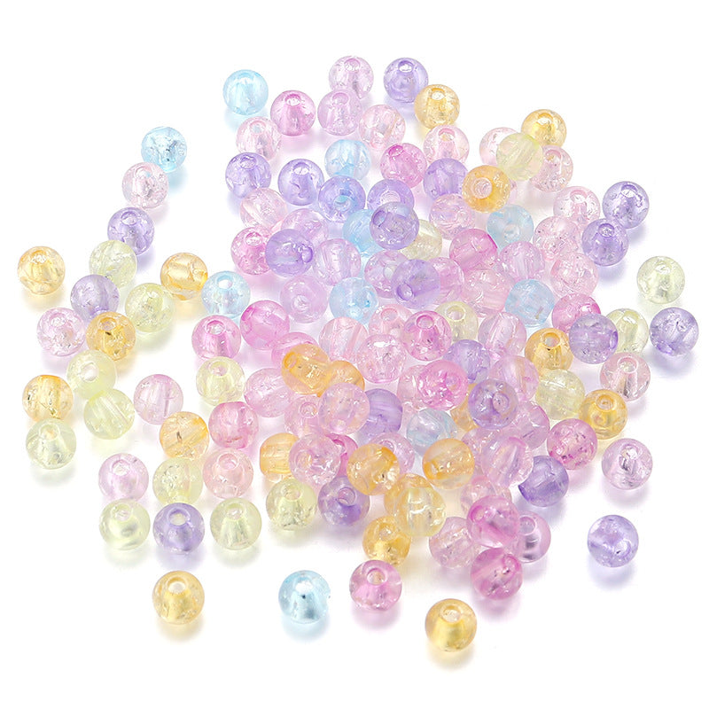 Crackle Acrylic Beads 6-12mm Transparent Pastel Colors 100pcs 5