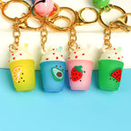 Cartoon Fruit Ice Cream Keychain Metal Gold Hardware Colorful 4