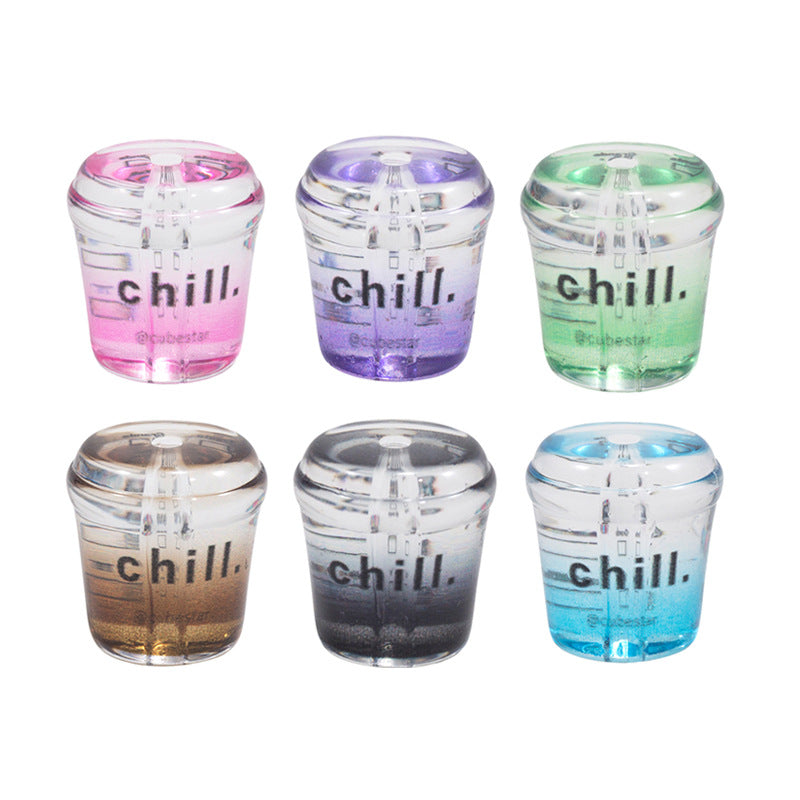 3D Bubble Tea Acrylic Beads 21mm Transparent Colorful 10pcs 6