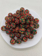 Rhinestone Bubblegum Beads 20mm Color-Mixing Resin Sparkle 50pcs 8