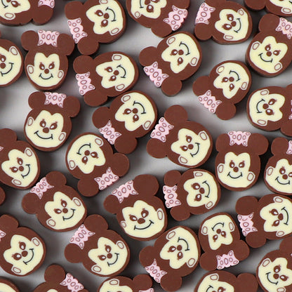 Character Flat Clay Beads 10mm Mickey Minnie Faces 100pcs 8
