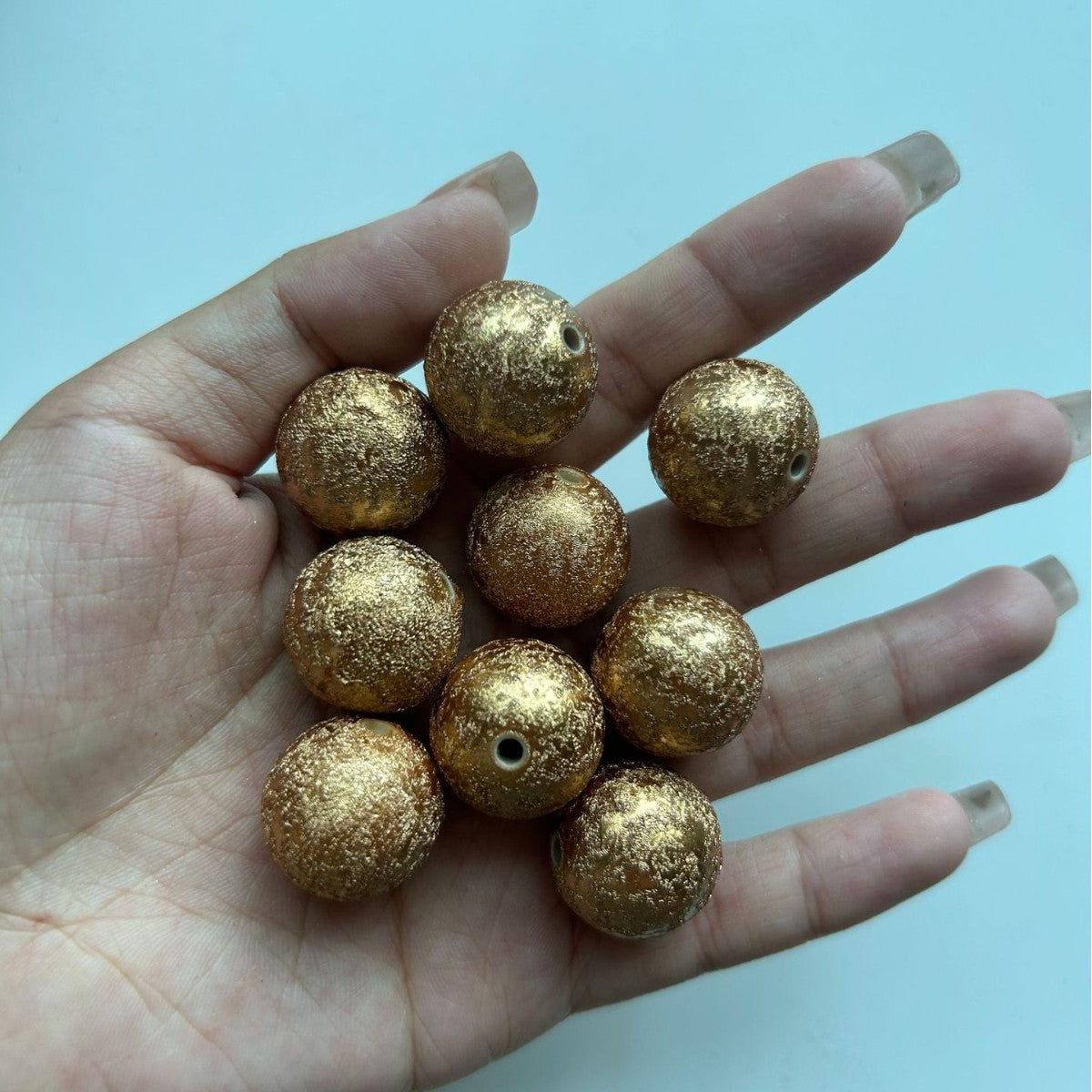 Opaque Bubblegum Beads 20mm Spray Painted Wrinkle Texture 10pcs 4