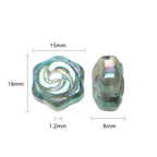 Electroplated Rose Glass Beads 16mm Transparent Iridescent 20pcs 5