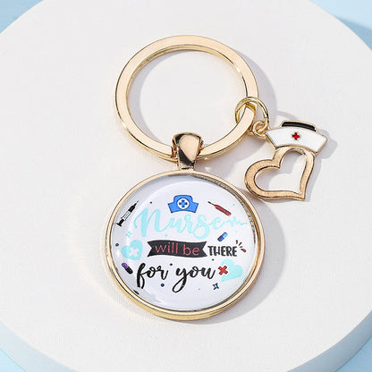 Metal Nurses Day Keychain Heart Nurse Cap Medical Theme 10